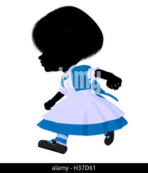 Little Alice In Wonderland Silhouette Stock Photo