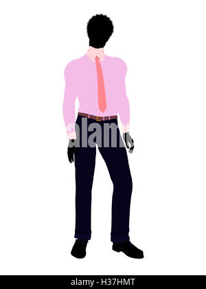 African American Business Man Silhouette Stock Photo