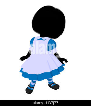 Little Alice In Wonderland Silhouette Stock Photo