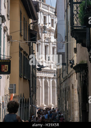 Street in the Old Town of Bergamo, Italy Stock Photo