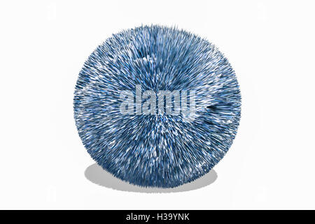 illustration  abstract 3d sphere in blue on a white background Stock Photo