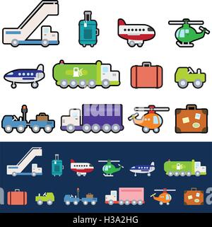 Airport Icon Set Stock Vector
