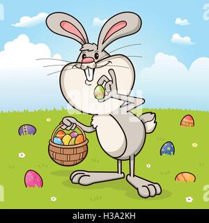 Easter bunny rabbit delivering Easter egg Stock Vector