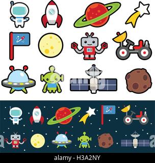 Space Icon Set Stock Vector