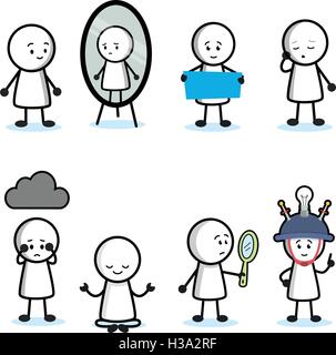 Character Emotion Set Stock Vector