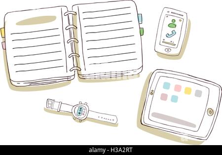 Top View of Desk Background Stock Vector