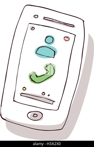 Hand Drawn Mobile Phone Stock Vector