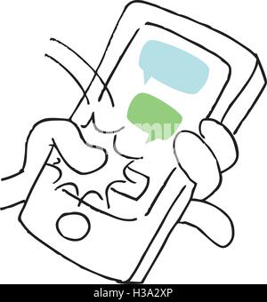 Hand using Mobile Phone Stock Vector