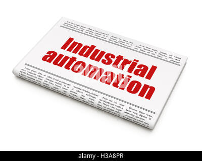 Manufacuring concept: newspaper headline Industrial Automation Stock Photo