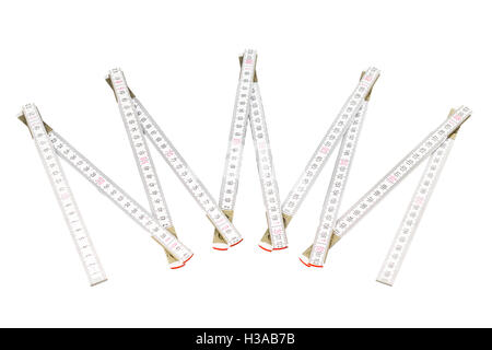 Folding ruler isolated isolated with clipping path on the white background Stock Photo