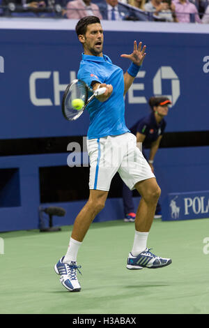 Novak Djokovic (SRB) competing in the 2016 US Open Stock Photo
