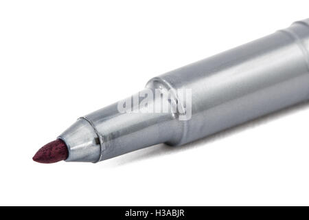 Felt-tip pen marker highlighte close-upr, isolated on white, with clipping path Stock Photo
