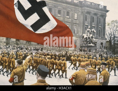 Nazi march in Brunswick, 1931 Stock Photo