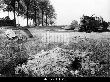 Destroyed French tank WWII Stock Photo - Alamy