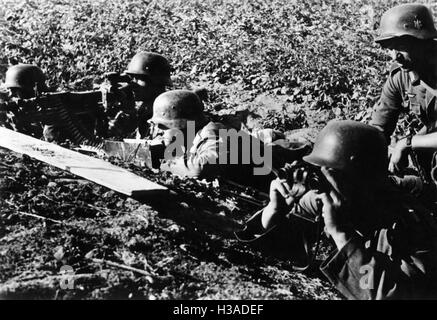 German machine gun position on the Eastern Front, 1941 Stock Photo - Alamy