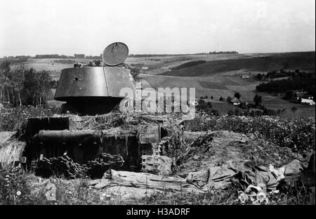 Destroyed tank of the Red Army on the Eastern Front, 1941 Stock Photo