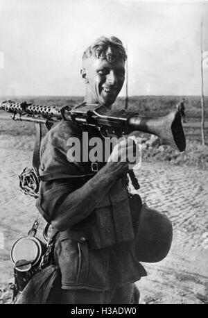 German machine gunner in Ukraine, 1941 Stock Photo