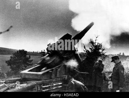 Artillery of the Wehrmacht on the Western Front, 1945 Stock Photo