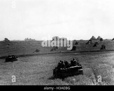 German assault guns during the fights at the Vistula, 1944 Stock Photo