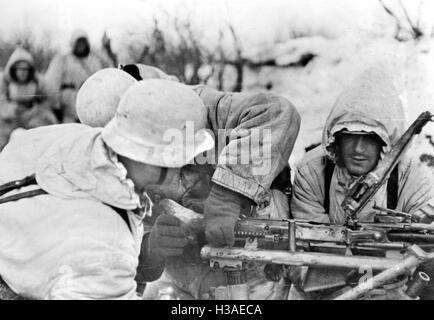 German machine gun position on the Eastern Front, 1944 Stock Photo