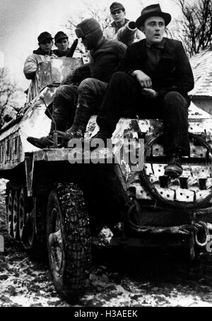 German infantry fighting vehicle in Hungary, 1945 Stock Photo