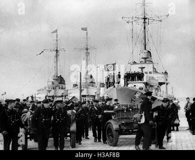 Naval landing party in Memel, 1939 Stock Photo