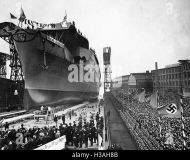 'Launching of the ''Graf Zeppelin'' in Kiel, 1938' Stock Photo