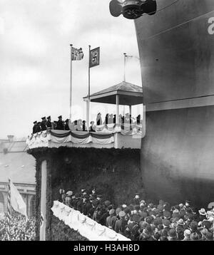 'Launching of the ''Graf Zeppelin'' in Kiel, 1938' Stock Photo