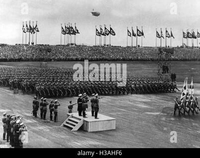 Parade of the Wehrmacht before Adolf Hitler in the 30s Stock Photo