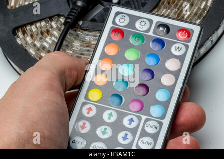 Led lights and remote Stock Photo