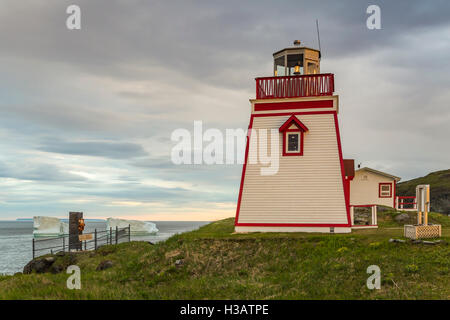 A small lighthouse at Fisherman's Point in St. Anthony, Newfoundland and Labrador, Canada. Stock Photo
