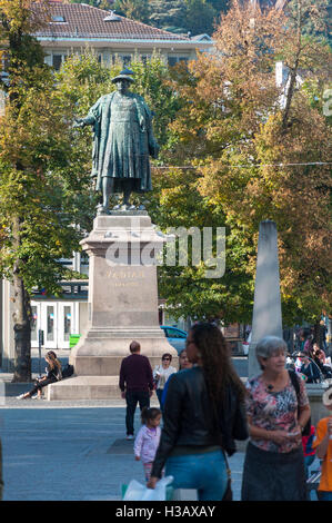 Statue of Joachim Vadian (November 29, 1484 – April 6, 1551), born as Joachim von Watt, was a Swiss humanist, scholar, mayor and Stock Photo