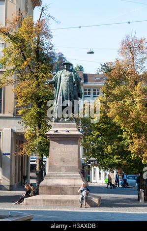 Statue of Joachim Vadian (November 29, 1484 – April 6, 1551), born as Joachim von Watt, was a Swiss humanist, scholar, mayor and Stock Photo