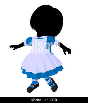 Little Alice In Wonderland Silhouette Stock Photo