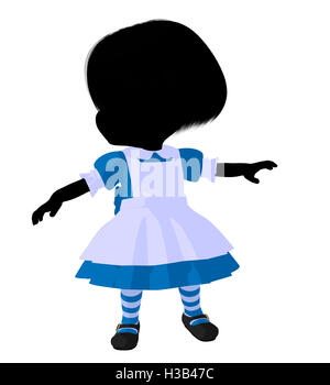 Little Alice In Wonderland Silhouette Stock Photo