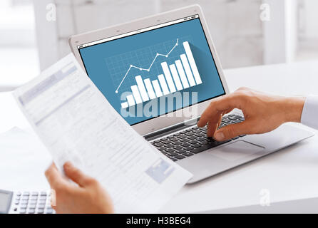 businessman with laptop computer working at office Stock Photo