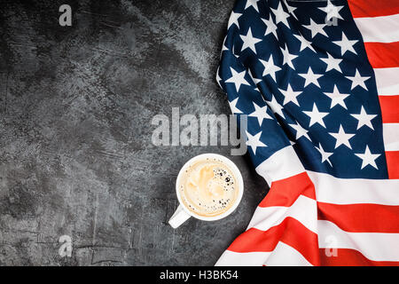 USA flag on grey background Stock Photo