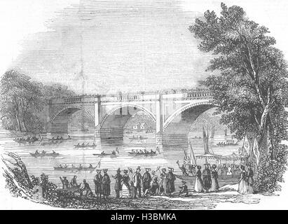 DURHAM The Durham regatta 1844. The Illustrated London News Stock Photo