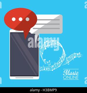 Smartphone and music online design Stock Vector