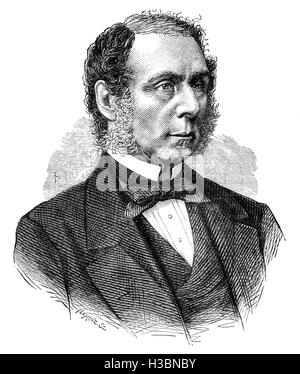 Roundell Palmer, 1st Earl of Selborne  (1812 – 1895), was a British lawyer and politician, who served twice as  Lord Chancellor of Great Britain. Selborne entered parliament as a Conservative in 1847. He joined the Peelite Conservatives who were to eventually help create the Liberal party in 1859. He served under Lord Palmerston and Lord Russell as Solicitor General between 1861 and 1863 and as Attorney General between 1863 and 1866. Stock Photo