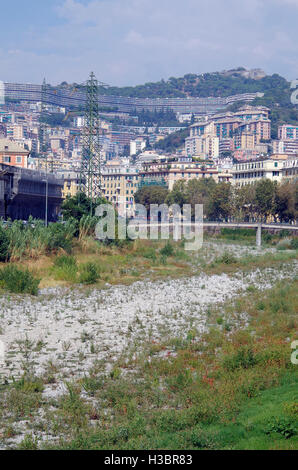 Genoa, Italy, View north up Torrente Biisagno Stock Photo