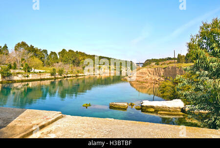 landscape of Corinth canal Greece Stock Photo