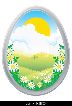 easter eggs in the grass, spring Stock Vector
