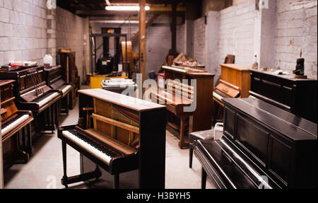 Pianos at workshop Stock Photo