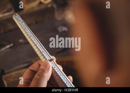 Goldsmith measuring ring Stock Photo