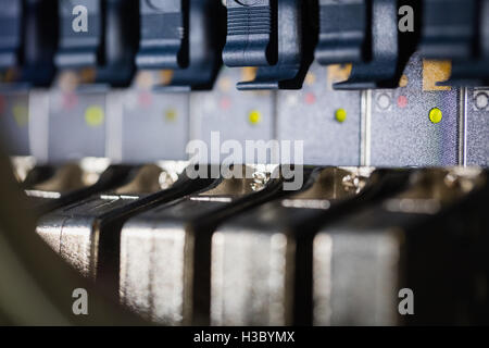 Close-Up of rack mounted server Stock Photo
