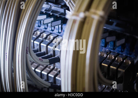 Close-Up of rack mounted server Stock Photo