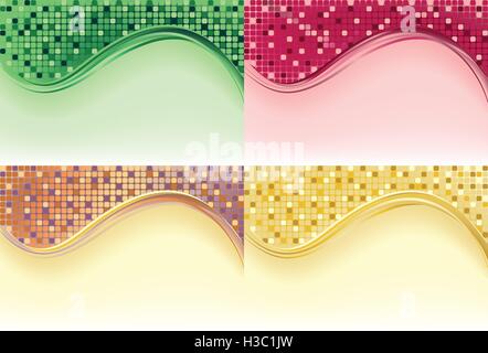Mosaic Tile - 4 colors. Stock Vector