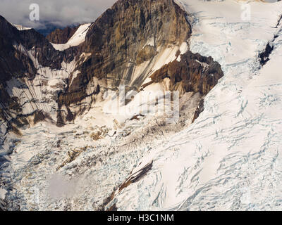 Aerial view of the south flank of Iliamna Volcano. Lake Clark National Park, Alaska. Stock Photo