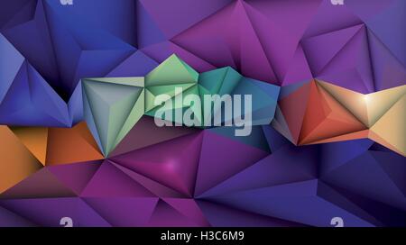 Vector Abstract 3D Geometric, Polygon ( polygonal ), Triangle pattern shape. Multicolored on low poly background Stock Vector